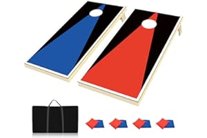 Wakefa Cornhole Board Set, 3'x 2'/ 4'x 2' Corn Hole Set, Solid Wood Cornhole Game Outdoor, Corn Holes Outdoor Game, Corn Hole with Bags Regulation Size, Perfect for Lawn Backyard Beach Park