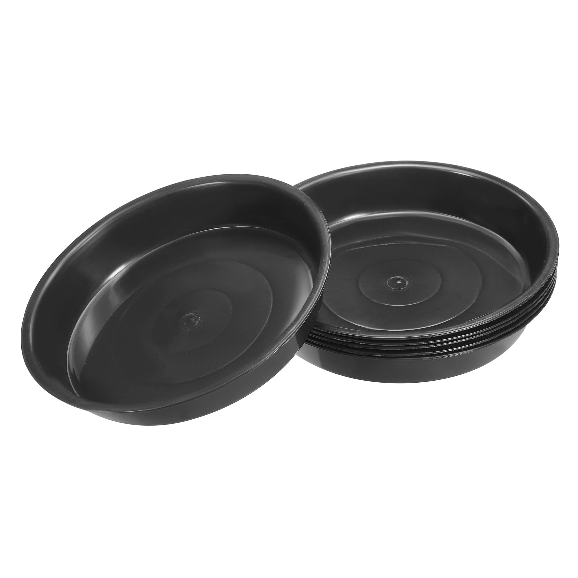 M METERXITY 6 Pack Planter Saucers - Plastic Plant Tray Flowerpot Drip Trays Round Apply to Outdoor/Garden (5.6 Inch/ 14.2cm, Black)