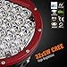 Primelux 8-inch 14400 Lumens Off Road LED Driving Light - 32x5W Cree Spot Beam for Jeep Wrangler JK TJ Cherokee XJ GMC Ford Raptor - PC Lens Cover - Waterproof IP67 (Red Ring)