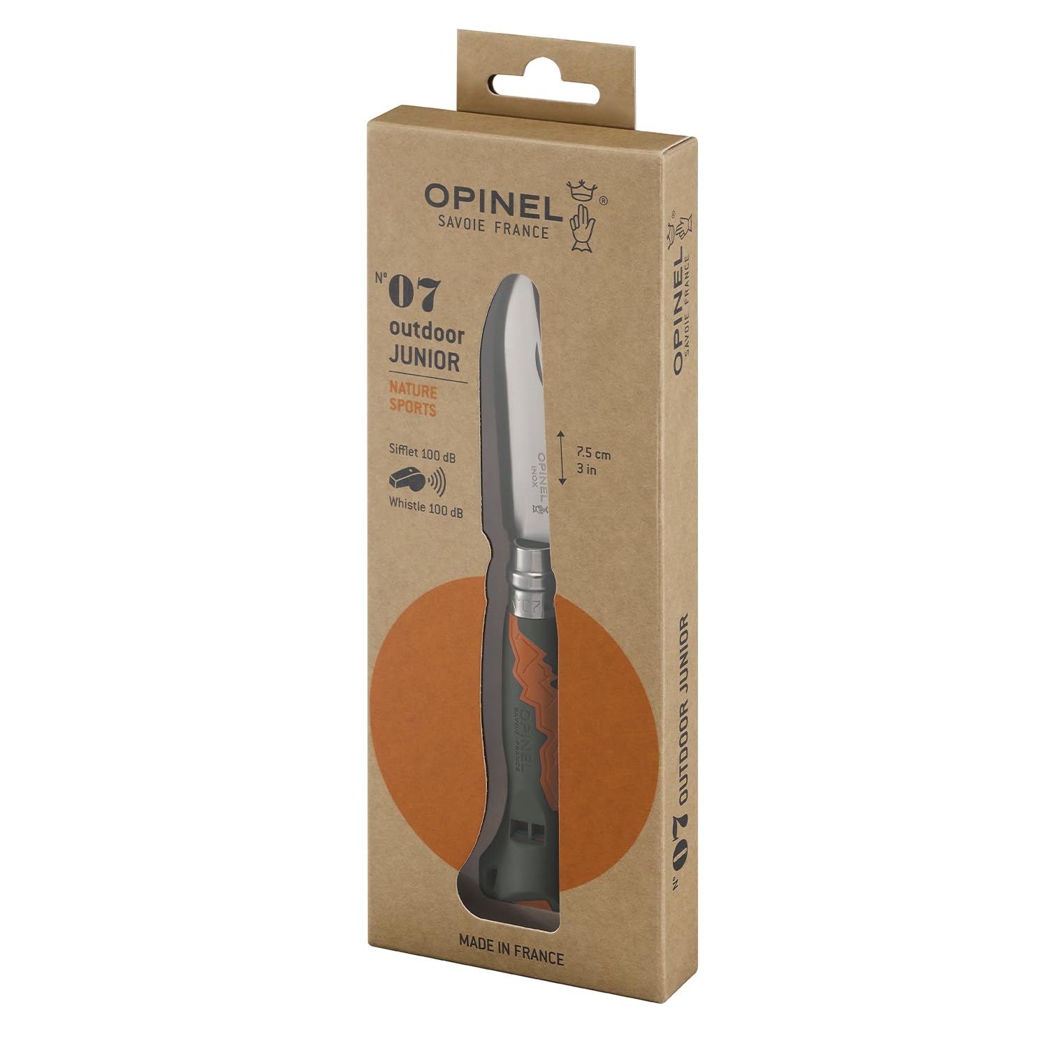 Opinel Kindermesser aus Edelstahl 254447 N° 07 Outdoor Junior Khaki