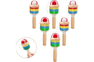 SAYAYA 6PCS Ball Catch Game Catch A Ball Set Wooden Ball Catching Cup Classic Launch Catch Ball Game Toss Ball Set Lawn Yard Beach Camping Outdoor Sports Party Games Activities Adults Kids