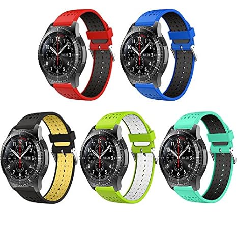 QGHXO Galaxy Watch (46mm)/Gear S3 Frontier/Classic Watch Band, Soft Silicone Replacement Sport Strap for Samsung Galaxy Watch (46mm)/Samsung Gear S3 ...