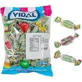 Vidal Soft Fruit Assorted Fruit Jelly Gummies, Individually Wrapped, Bulk Bag, 2.2 lbs
