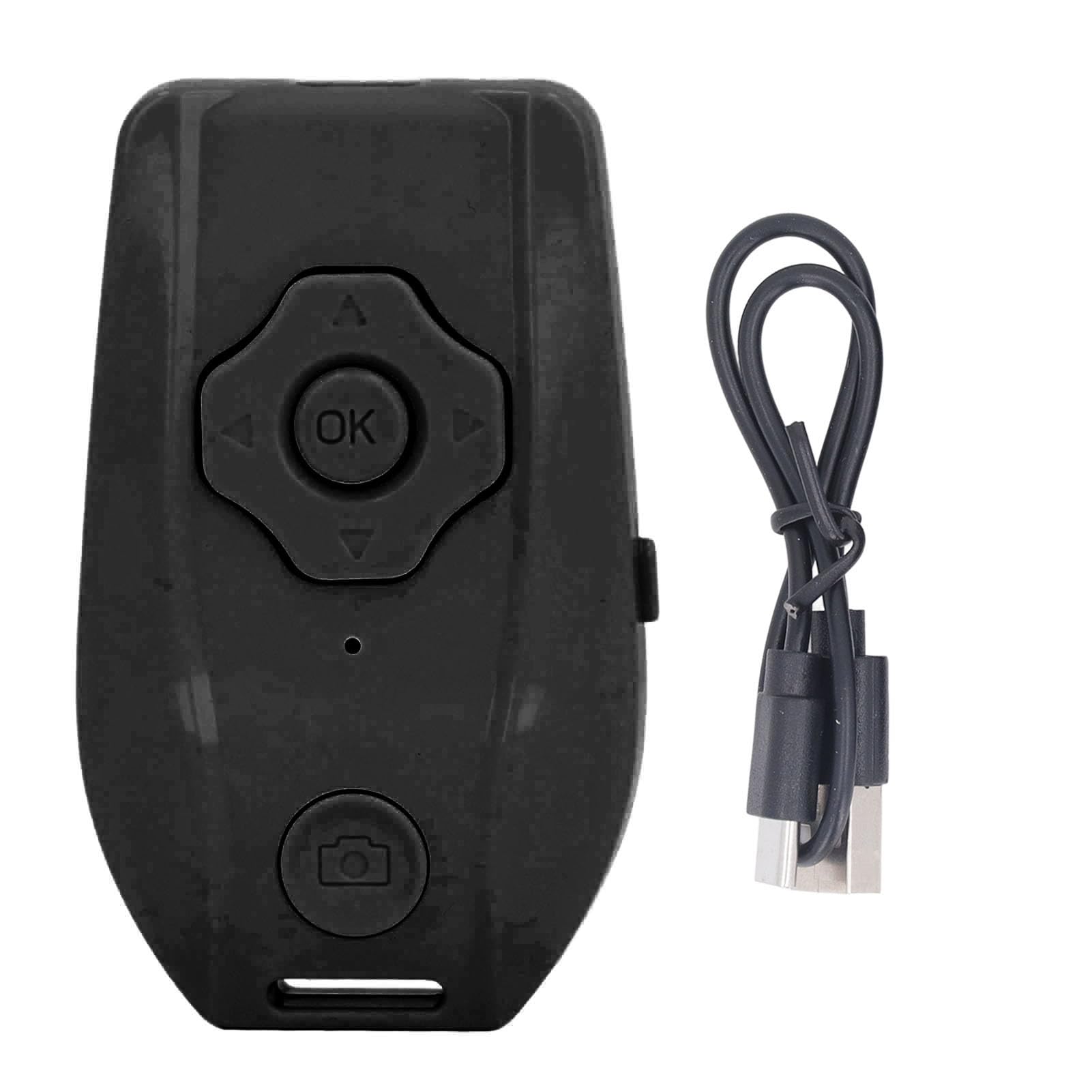 Bluetooth Remote Control Page Turner, for TikTok for App Camera Remote Shutter Selfie Button, Rechargeable Wireless Fingertip Video Controller (Black)