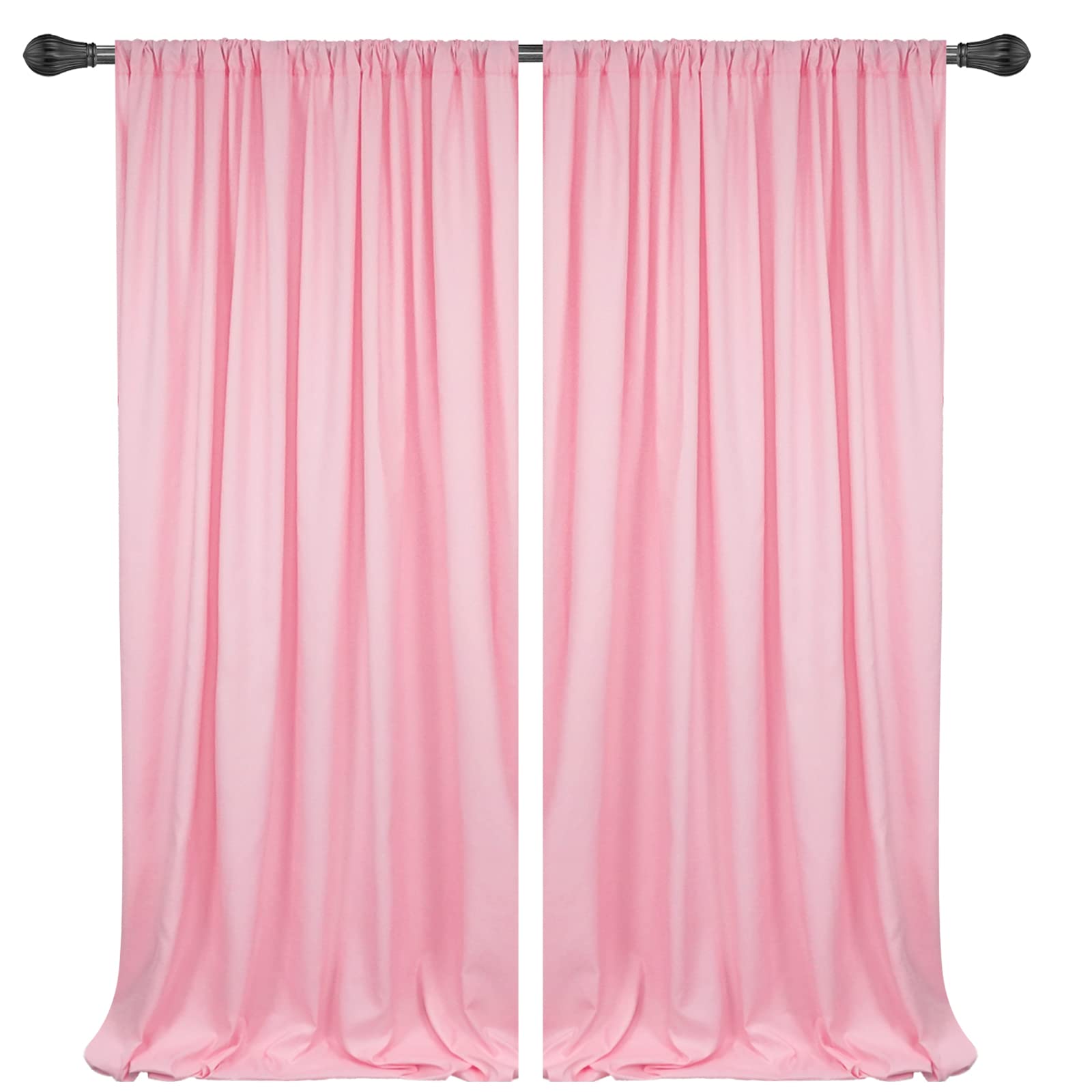Photo 1 of 10x10FT Pink Backdrop Curtains for Parties - Pink Wedding Backdrop for Baby Shower Birthday Photo Home Party Curtains Backdrop 5x10FT 2 Panels