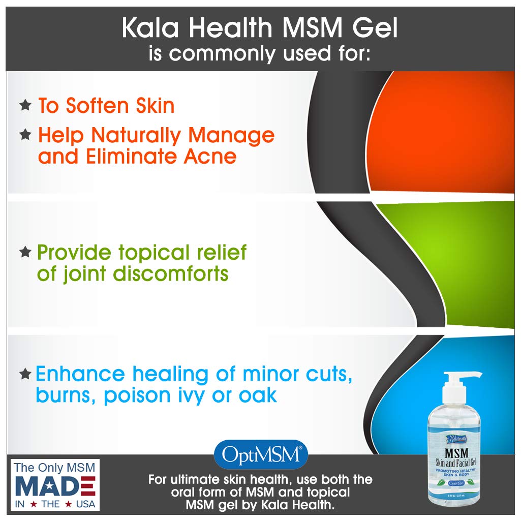 Kala Health MSMPure Max Strength Skin and Facial MSM Gel with Organic Aloe, Preservative Free, Made in the USA, 8 oz : Facial Treatment Products : Beauty