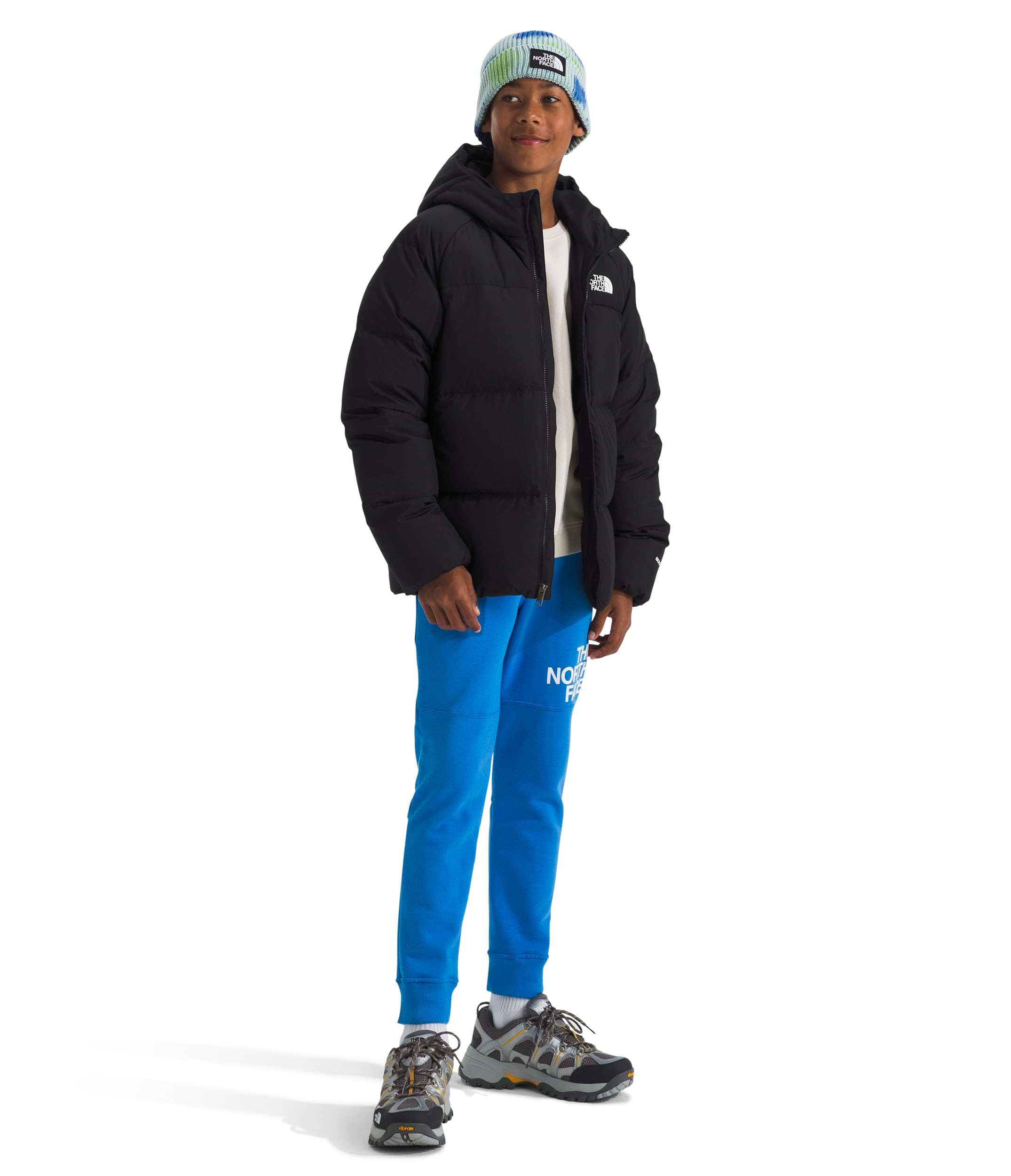 The North Face Boys' Down Hooded Jacket | Water Repellent, 600 Fill Recycled Waterfowl Down, Zip Pockets