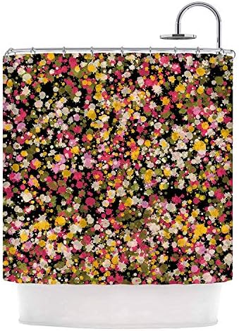 Flaun Carolyn Greifeld Splotchity Green Multicolor Celestial Pattern Shower Curtain,