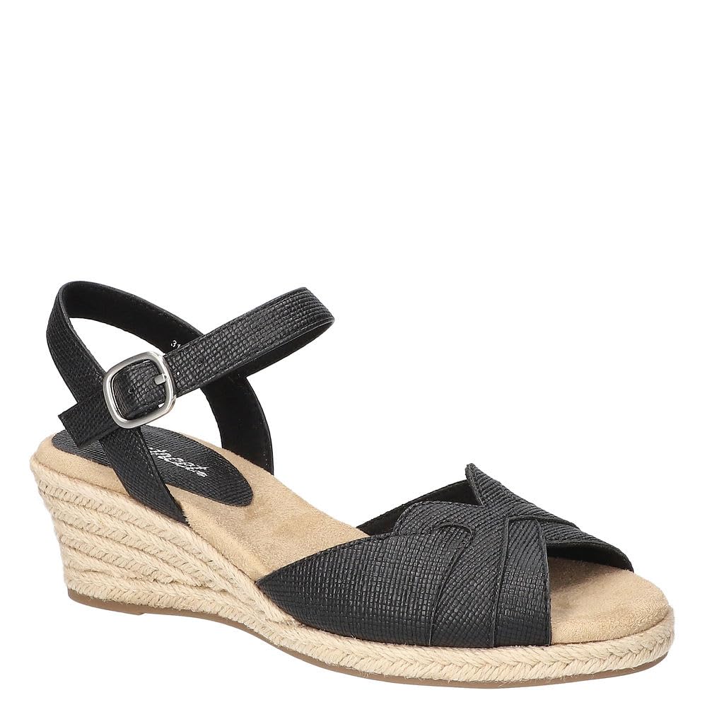 Easy Street Women’s Miramar Sandal, Black, 6.5 Wide