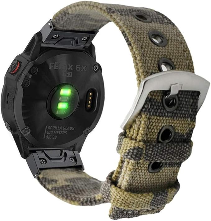 YOOSIDE Fenix 5X Plus/Fenix 6X QuickFit pulsera, 26 mm, lona de acero inoxidable, cierre rápido, correa de repuesto para Garmin Fenix 5X/5X Plus/3, ...