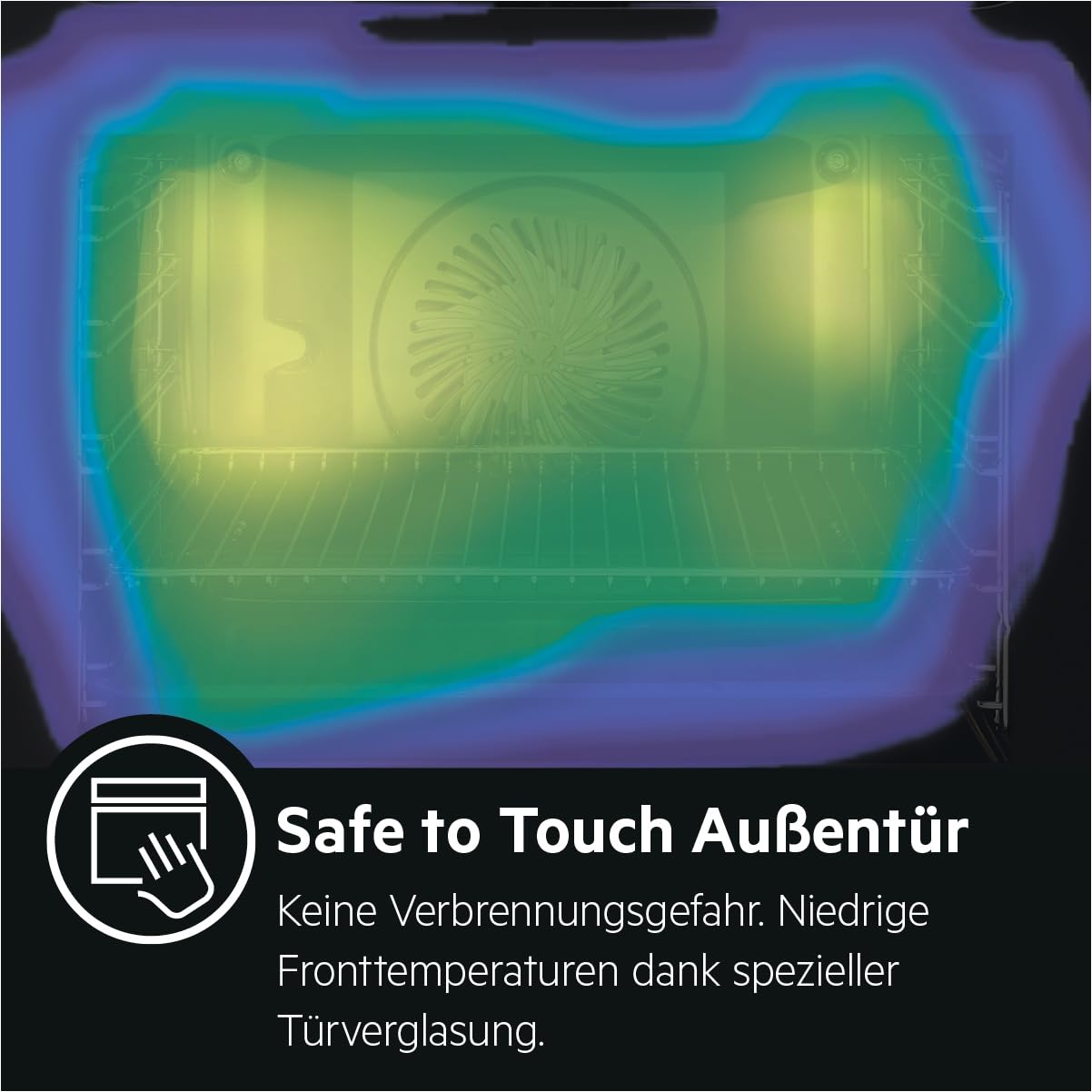 AEG Einbaubackofen – Serie 5 Ringheißluft: Gleichmäßige Garergebnisse auf 3 Ebenen – Pyrolyse Selbstreinigung – 25 Automatikprogramme – LED-Touchdisplay – Schnellaufheizung – Schwarz – BPE53516AB 5