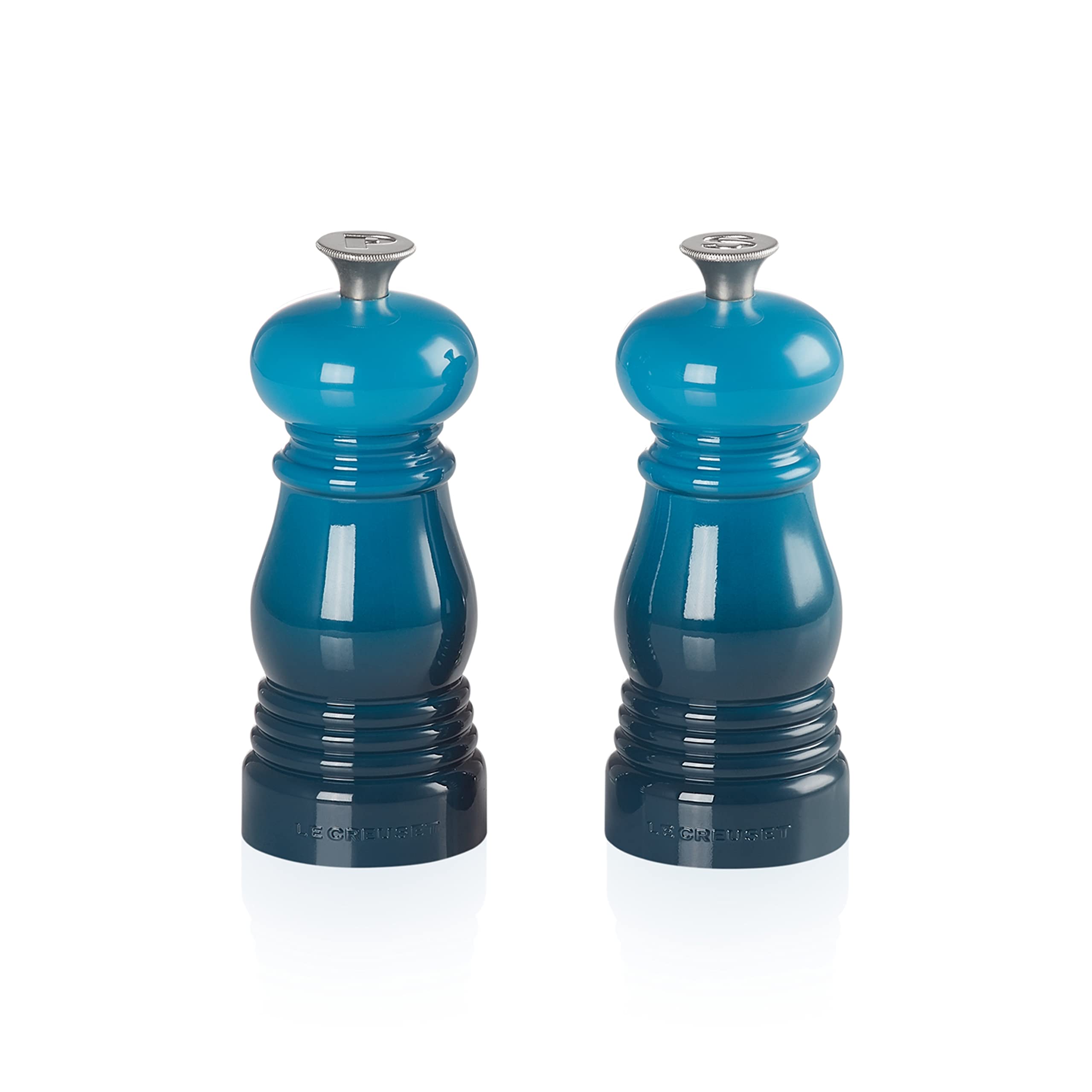 Le Creuset Classic Salt and Pepper Mill Set, Personal Use, Chip-Resistant ABS Plastic, Anti-Corrosion, 11 cm, Deep Teal, 96002500642000