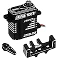 INJORA Coreless High Torque Micro Servo with Mount and Servo Horn for SCX24 C10 JLU Bronco Axial 1/24 RC Crawler Car Upgrade Parts (Black)