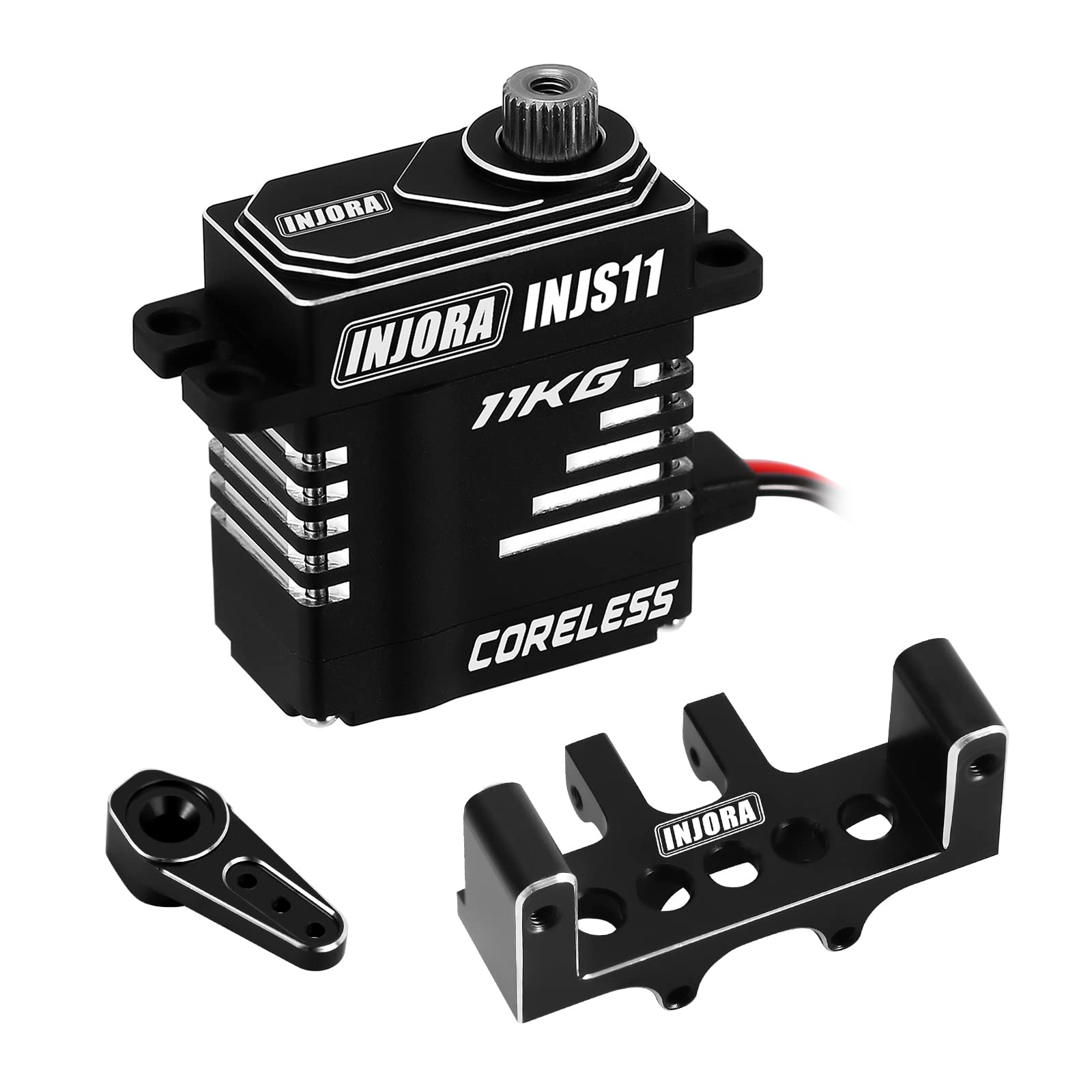 Photo 1 of ***MISSING PIECES*** INJORA Coreless High Torque Micro Servo with Mount and Servo Horn for SCX24 C10 JLU Bronco Axial 1/24 RC Crawler Car Upgrade Parts (Black)