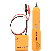 Yellow Cable Finder Tone Generator Probe Tracer Wire Tracker Cable Circuit Tester Features Alligator Clips RJ11 Plug Finding Tool