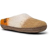 Green Comfort Designed in Denmark | Hand-Made in Nepal | Women's Makalu Wool Slippers with Leather Soles