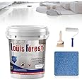 Louis Forest Epoxy Floor Paint, High-Gloss Marble Effect Epoxy Floor Coating, Waterproof Water-Based, for Concrete and Garage Interior or Exterior (Blue)