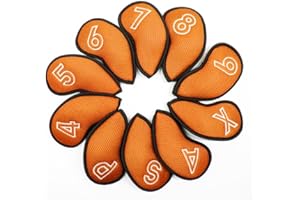 Montela Golf Iron Covers,Golf Iron Head Covers Mesh Golf Iron Covers Set 10pcs Golf Iron Headcovers,Golf Club Head Covers for