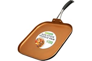 NutriChef Nonstick Griddle Pan - Crepe Pan, Pancake Griddle, Flat Frying Pan, Easy to Clean, Compatible for All Countertops, 