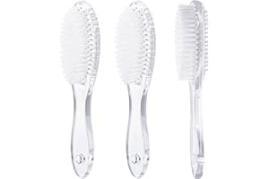 Nail Brush for Cleaning Fingernails 3 Packs, Ooloveminso Double-Side Hand Nail Brushes for Fingernail and Toes Cleaning, Soft Stiff Bristles Scrubber Tools for Men and Women, Transparent