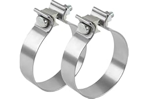 SALEM AUTO PARTS 3.5 Inch Exhaust Clamp, 3 1/2" Narrow Band Muffler Clamp, Stainless Steel, 2pcs
