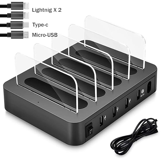 shumeifang QC3.0 USB Ladestation 4 Ports Universell Ladegerät Für Mehrere Geräte Handys Tablets 40W 5V/8A Dockingstation für 