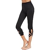 SweatyRocks Women's Mesh Panel Capri Leggings Workout Yoga Running Crop Pants