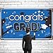 Blulu Class of 2025 Congrats Grad Banner for Graduation Party Supplies 2024, Large 70.87 x 43.31 Inch Graduation Decorations Fabric Graduation Backdrop for High School College University(Blue)