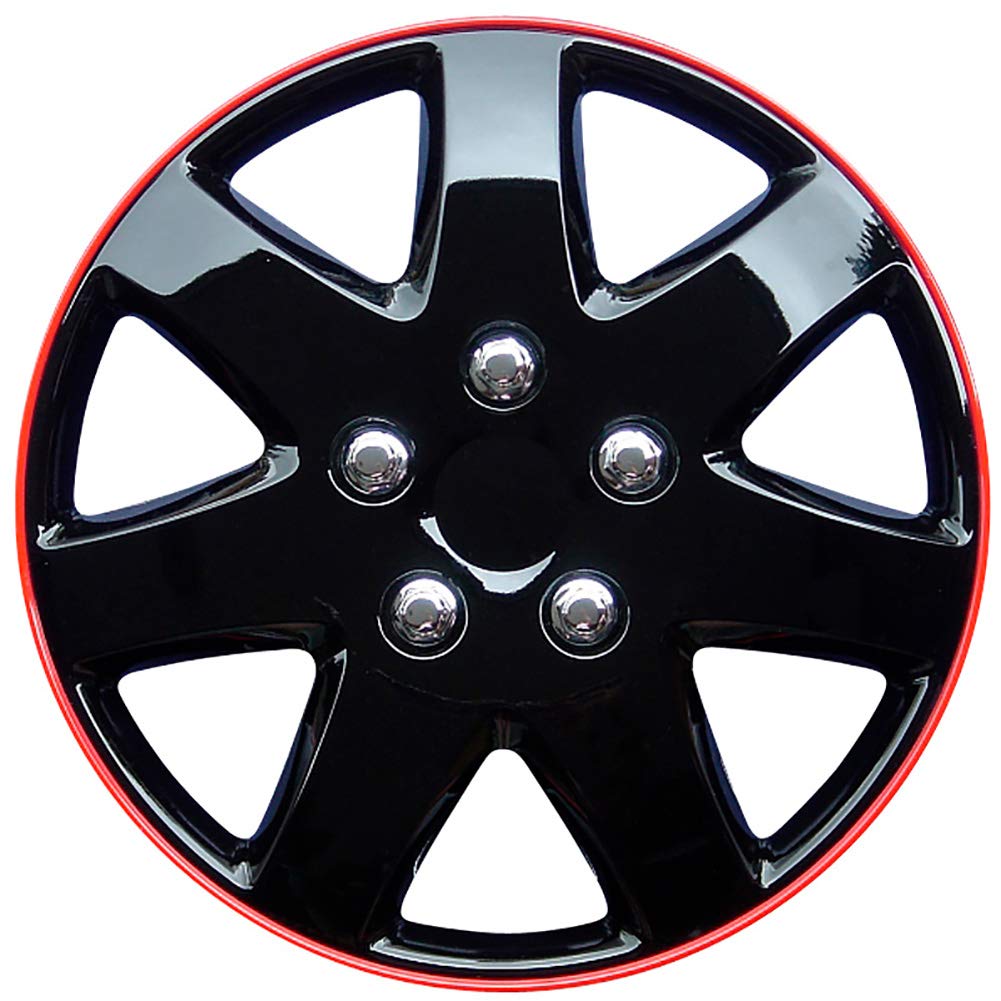 AutoStyle Set of 4 wheel covers Michigan 14-inch black/red rim