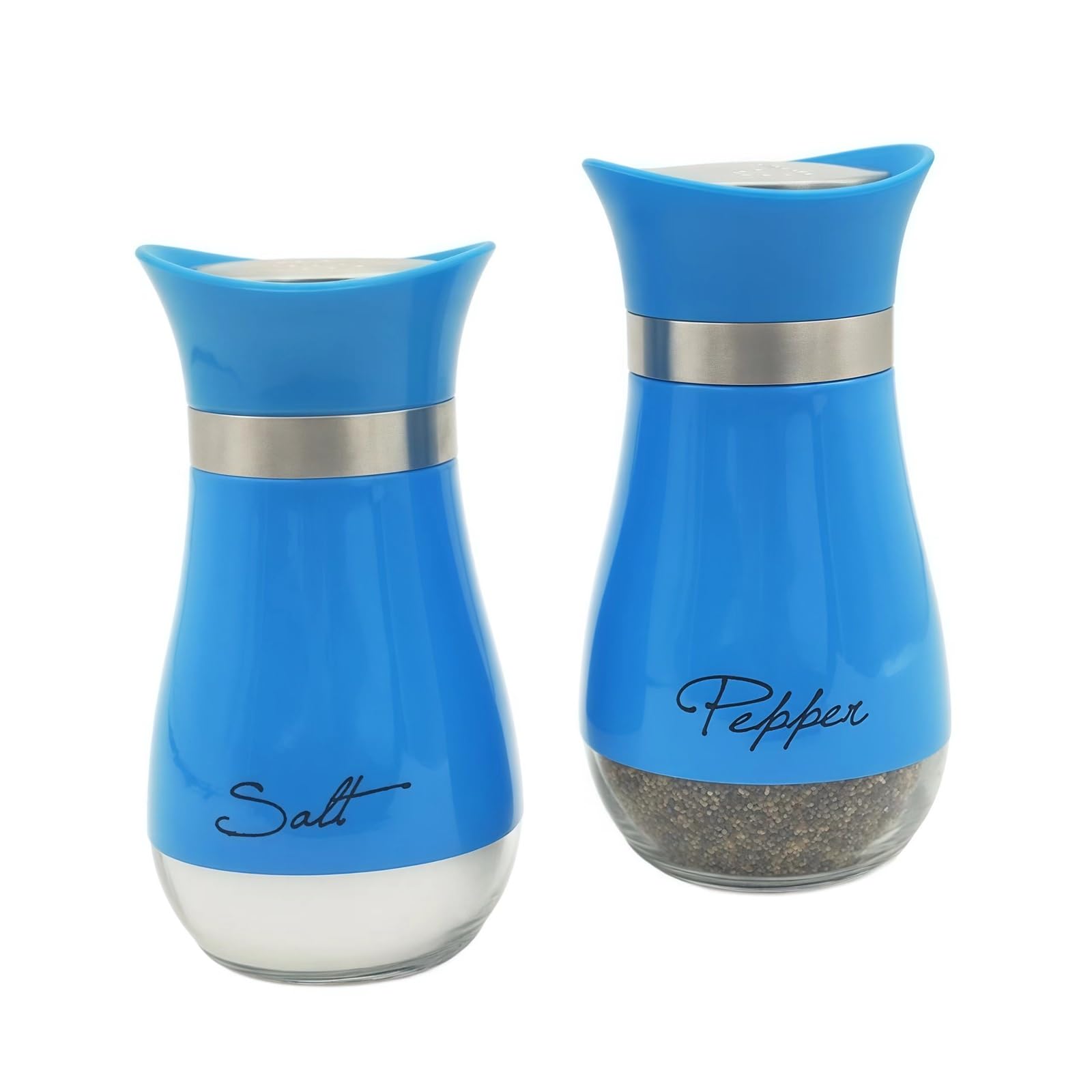 Pack of 2 Salt and Pepper Pots Salt and Pepper Shaker Salt and Pepper Set Salt Shaker Salt Pot Kitchen Accessories (Dark Blue)