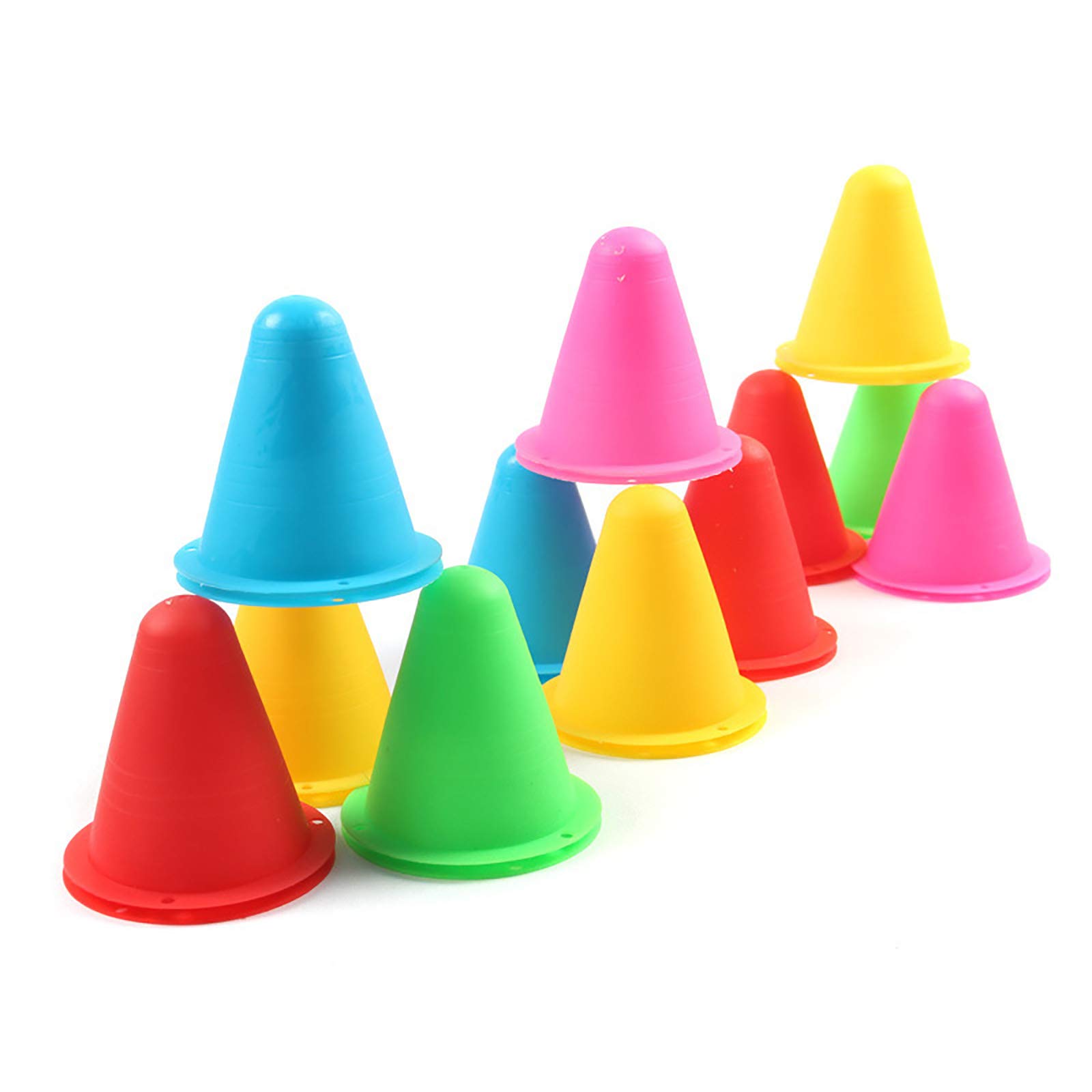 30 Pcs Marking Cones Sport Training Cones Roadblocks Cones Basketball Footwork Training Cones Soccer Space Cones Kids Training Cones for Skating, Football, Basketball Training—Random Colour
