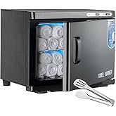 Hot Towel Warmer Cabinet with LED Light - JXSDLIY 23L Large Capacity Towel Cabinet for Bathroom 2-in-1 Professional Hot Towel Warmers for Facials SPA Massage Salon Heats Up Quick Towel Heater (black)