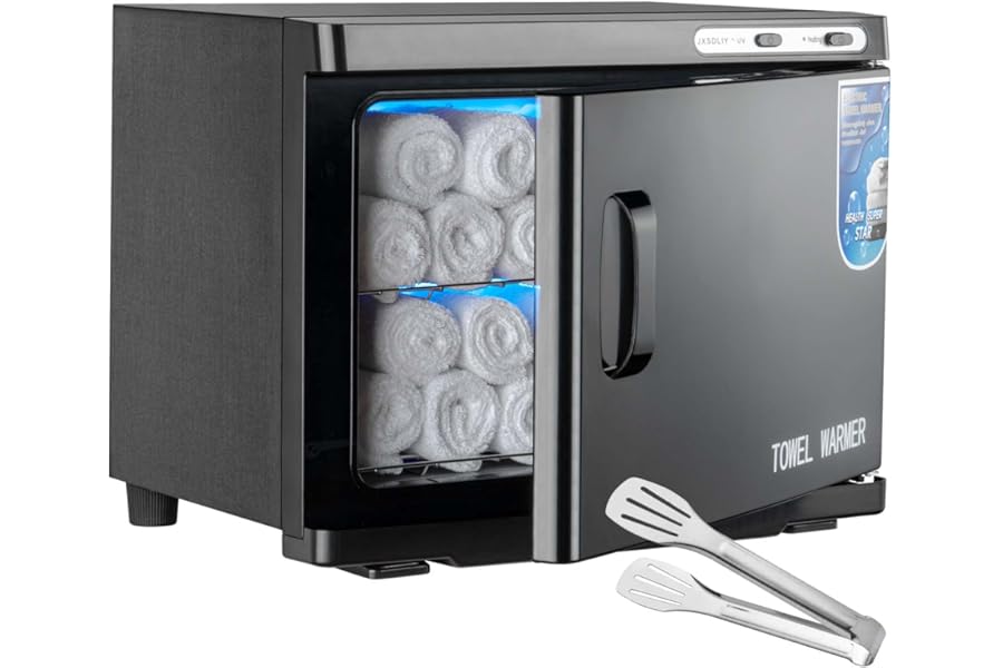 Hot Towel Warmer Cabinet with LED Light – JXSDLIY 23L Large Capacity Towel Cabinet for Bathroom 2-in-1 Professional Hot Towel Warmers for Facials SPA Massage Salon Heats Up Quick Towel Heater (black)