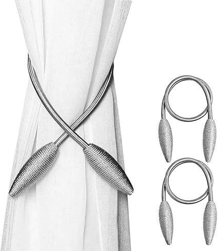 queta tiebacks de cortina de 2 piezas retenidos de cortina de color gris plateado sujetadores de cortina hebillas accesorios para cortinas y
