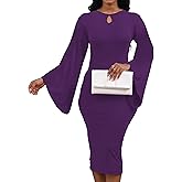SeNight Women's Elegant Dress Bodycon Work Business Pencil Dresses