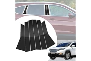 SKYLOTEC 6pcs Glossy Black Exterior Door Window Pillar Posts Molding Cover Panel Trim Stickers Side Door Window Cover Trim Kits for Honda CR-V CR V CRV 2012 2013 2014 2015 2016 Accessories
