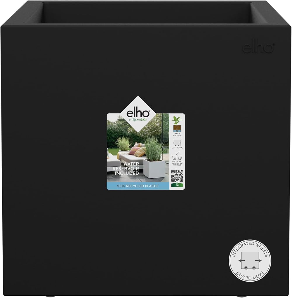 elho Vivo Next Square 40 Large Planter Indoor Outdoor 100% Recycled Plastic