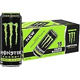 Monster Energy Zero Sugar, Green, Original, Low Calorie Energy Drink, 16 Ounce (Pack of 15), Can
