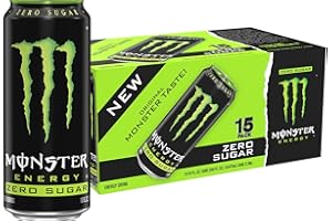 Monster Energy Zero Sugar, Green, Original, Bebida energética baja en calorías, 16 onzas líquidas (paquete de 15)