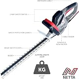 NETTA 600W Corded Hedge Trimmer with 55cm Diamond Blade 16mm Opening view 8