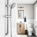 OFFO Shower Riser Rail 82cm Segmented Wall Mounted Adjustable 50-81cm Chrome view 7