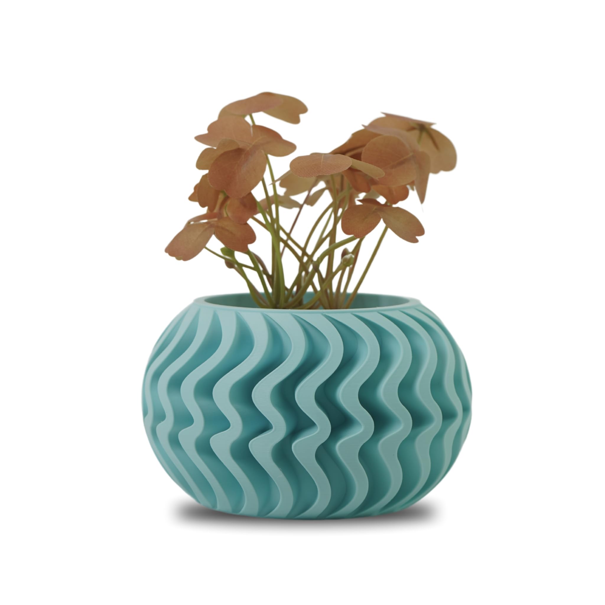 Koala Studio Brume - Indoor Decorative Pot for Synthetic Plants, Succulents & Cacti - Original Small Mini Plant Pot for Home and Living Room (Pastel Blue)