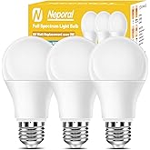 Full Spectrum Light Bulb, 6000K Natural Sunlight Bulbs, 9W 60W Equivalent LED Light Bulb, Natural Light Bulbs A19, E26/E27 LE