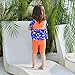 Floating Swimsuits for Kids Toddlers, Orange and Blue Color with Swimming Cap and Inflatable Arm Ring
