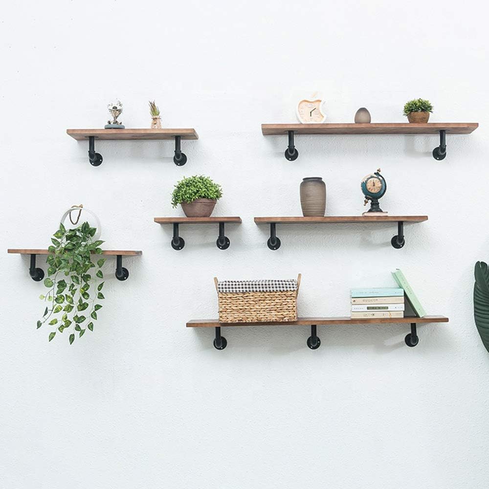 6 Pcs Pipe Shelf Brackets Industrial Iron Pipe Brackets Rustic Wall Mounted DIY Pipe Shelving Brackets Hanging Custom Floating Shelves Brackets with All Accessories Needed (6 Pack): Home Improvement