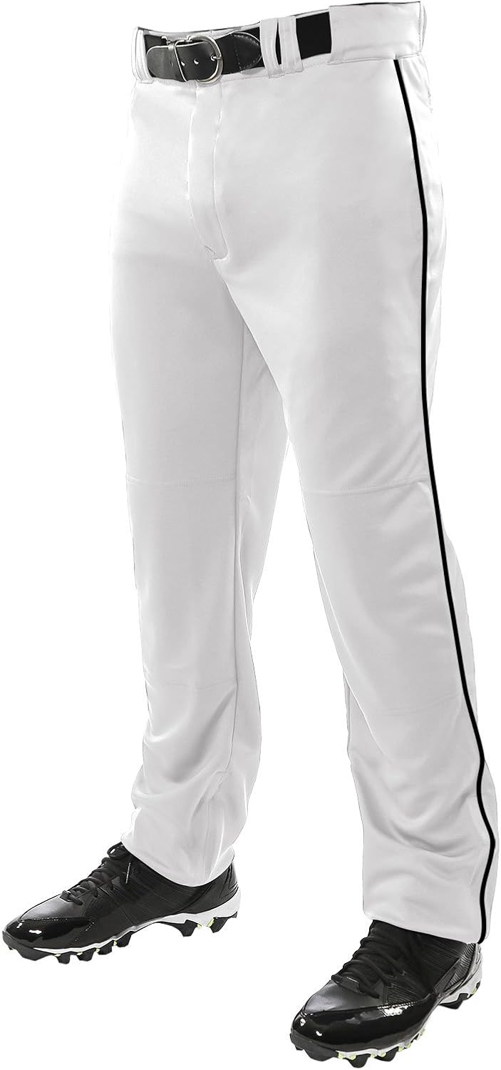 CHAMPRO Unisex Sports Youth Triple Crown Open Bottom Piped Pants: Clothing