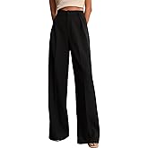 XISOXU Womens Wide Leg Pants High Waist Straight Work Pants Office Business Casual Palazzo Trousers with Pockets