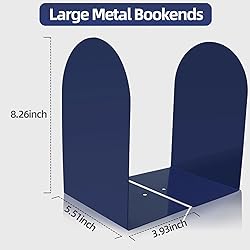 Metal Book Ends, Bookends for Shelves, Blue Book