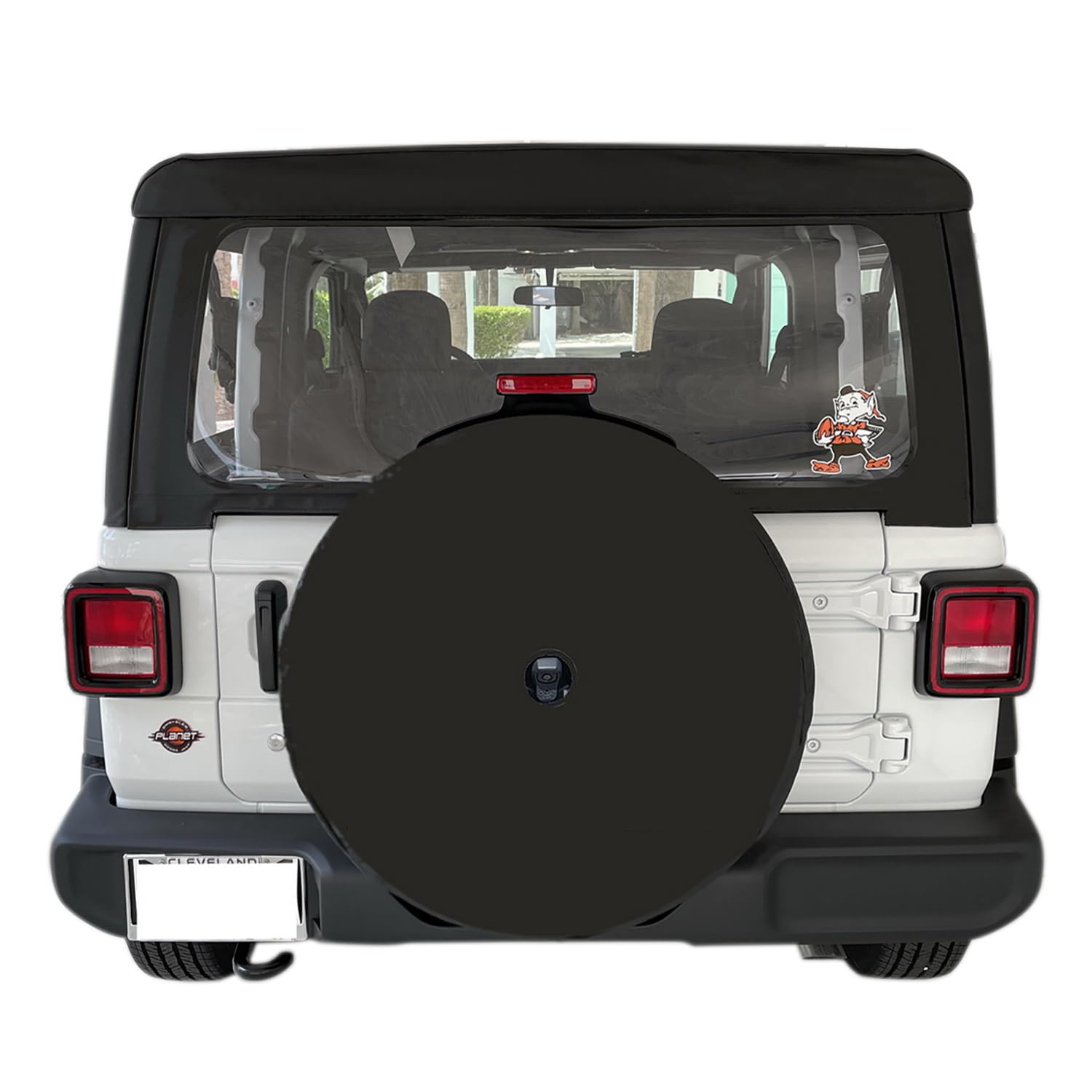 Photo 1 of Aolowewin Black Spare Tire Cover with Back-up Camera Hole for Jeep Wrangler JL, Sport & Sahara, Ford Bronco SUVs. Dust-Proof Tire Cover Protector (XL: 285/70R17, 265/70R17, 255/70R18)