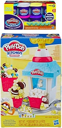 Amazon.com: Bundle Play Doh Kitchen Creations Popcorn Party Play Food Set + Play Doh Plus Compound: Toys \u0026 Games